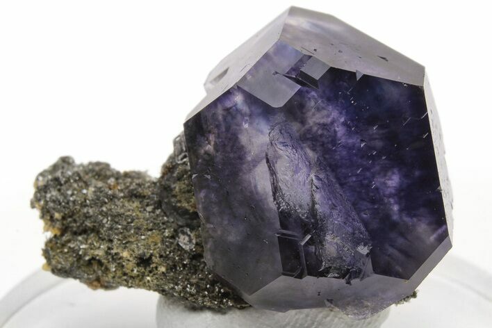 Purple Cube-Dodecahedron Fluorite on Sparkling Quartz - China #226147